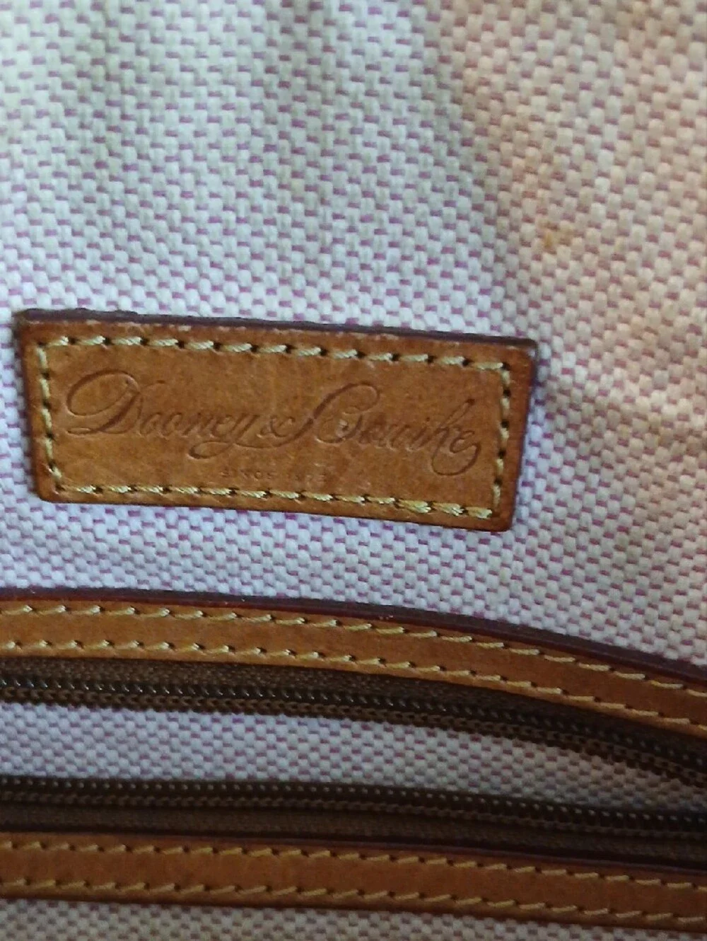 Dooney & Bourke Burgundy Pebbled Leather Satchel with Tan Accents